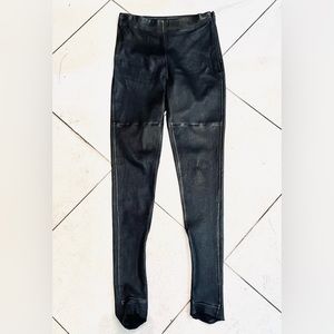Auth Margiela h&m stretch black lamb leather leggings VGC
